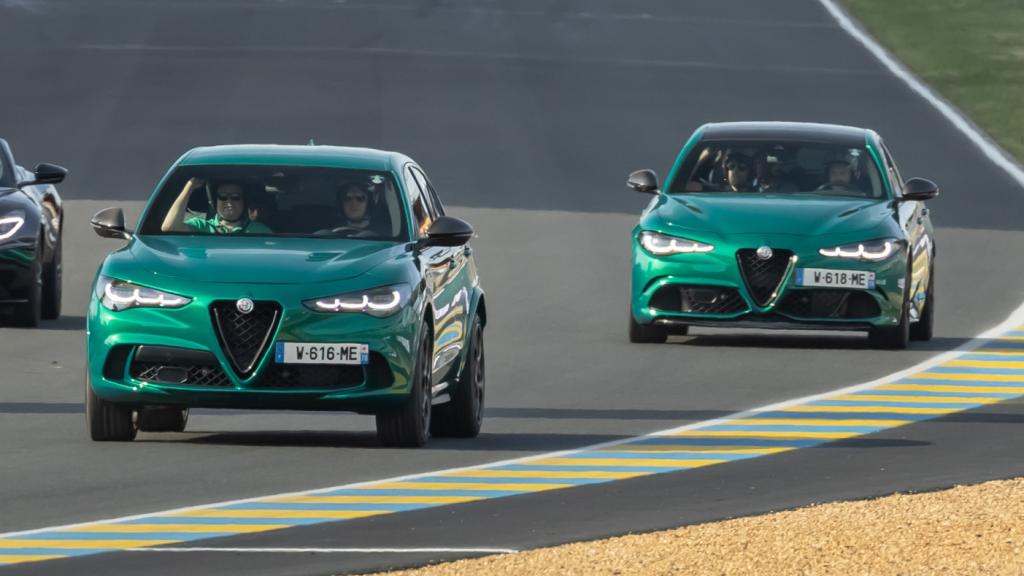 Alfa Romeo Giulia y Stelvio Quadrifoglio en el Circuito de La Sarthe.