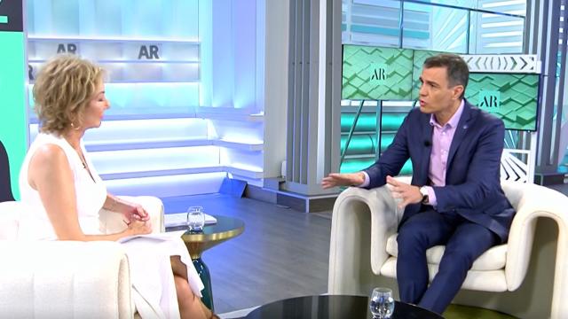 El presidente del Gobierno, Pedro Sánchez, durante su entrevista en 'El programa de Ana Rosa'.