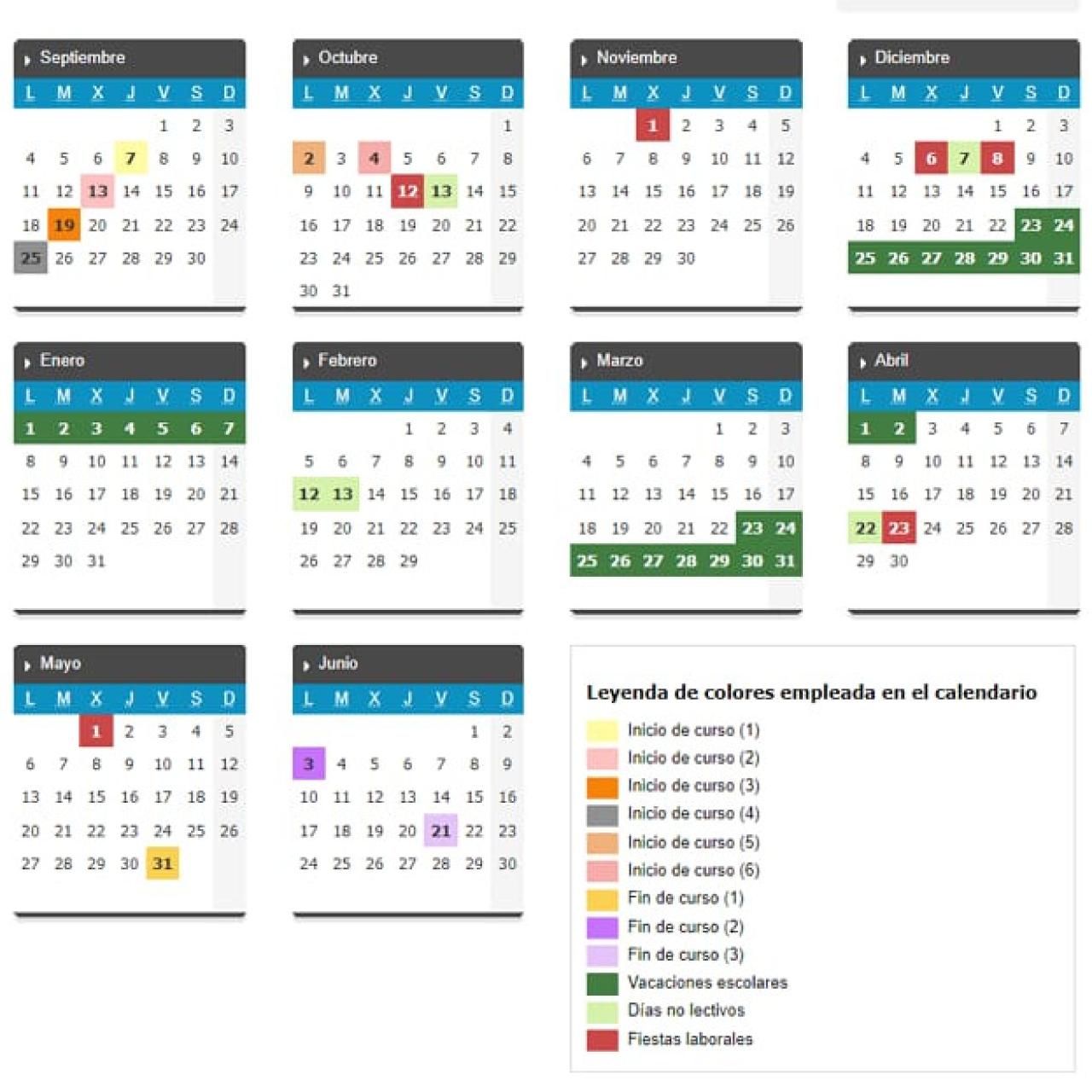 Calendario escolar Castilla y León 2023-24