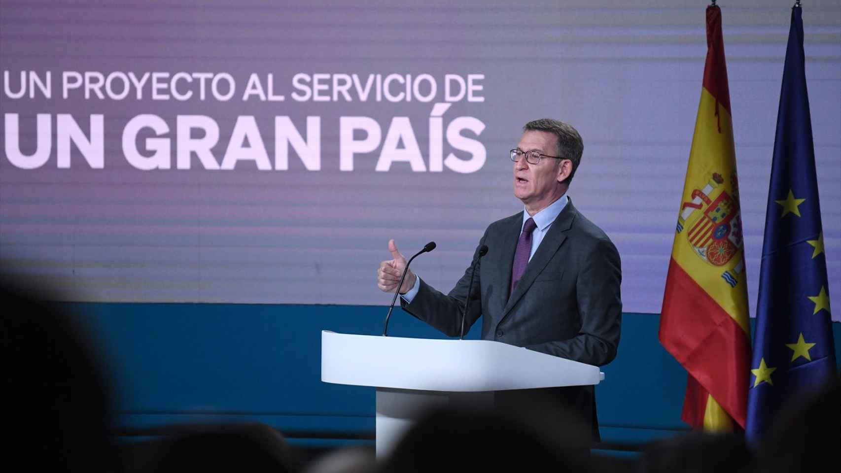El presidente del Partido Popular y candidato a la Presidencia del Gobierno, Alberto Núñez Feijóo.