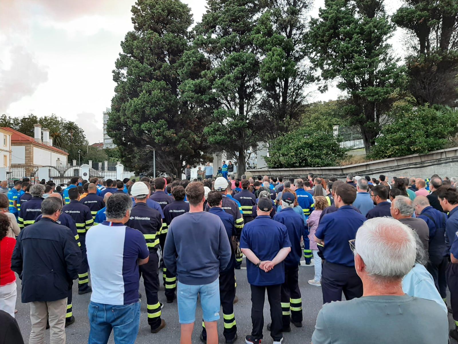 Trabajadores durante la movilización de esta mañana. Imagen: cedida