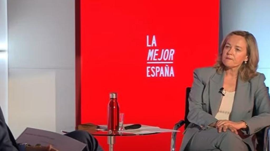 Nadia Calviño y Pedro Sánchez en una reciente reunión en la sede del PSOE en Madrid.