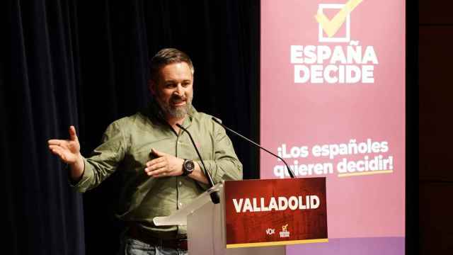El líder de Vox, Santiago Abascal, durante su último acto en Valladolid, el pasado 24 de marzo.