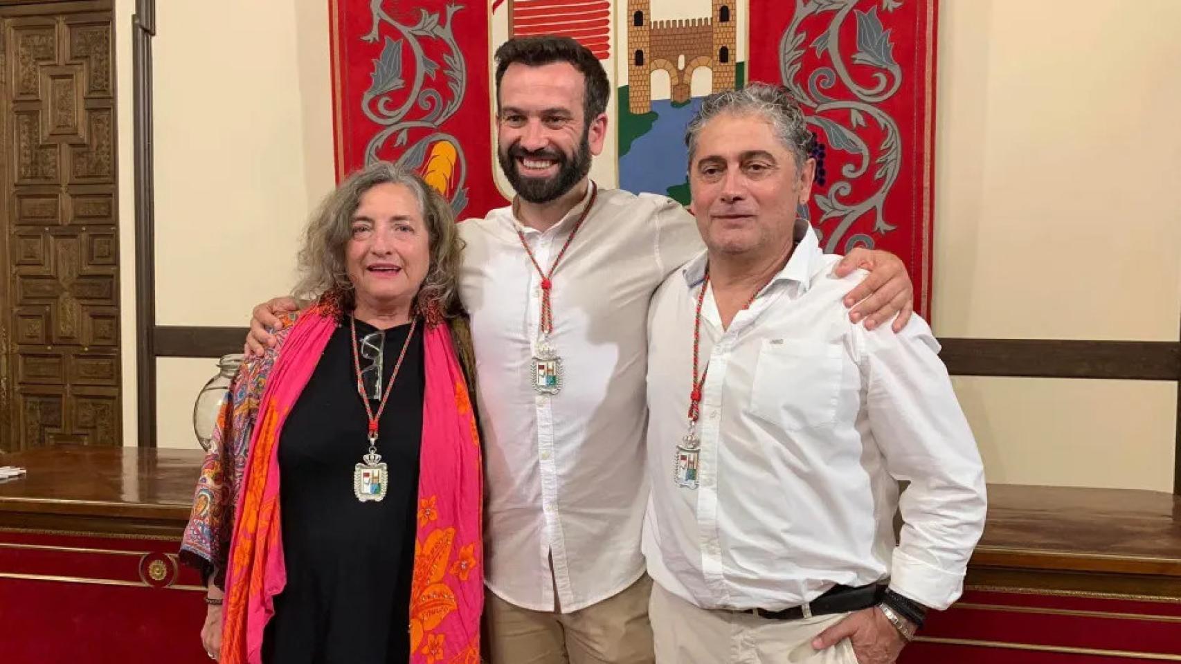 Auxiliadora Fernández, David Gago y Ángel Lobo durante el pleno de constitución del Ayuntamiento de Zamora