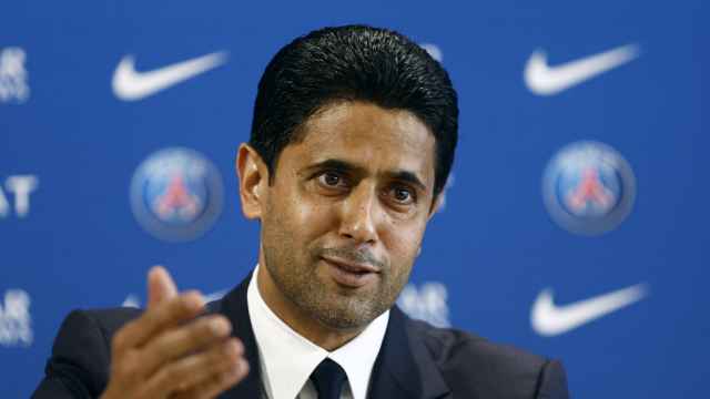 Nasser Al-Khelaifi, durante la rueda de prensa de presentación de Luis Enrique como nuevo entrenador del PSG