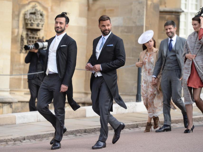 Ricky Martin y Jwan Yosef en la boda de Eugenia de York.