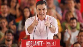 El presidente del Gobierno y candidato del PSOE para el 23-J, Pedro Sánchez, este jueves en el acto de arranque de campaña en Madrid.