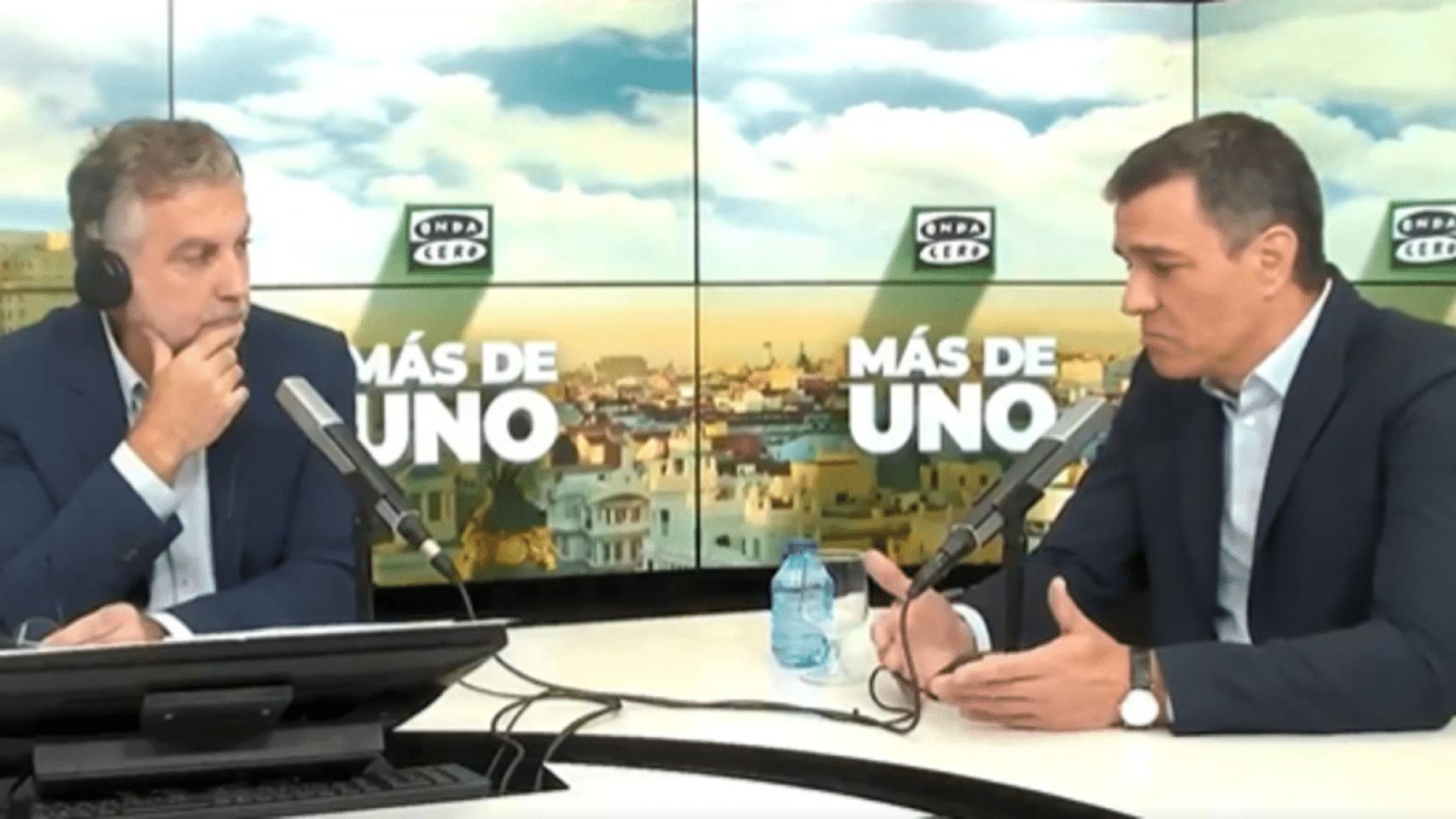 Carlos Alsina y Pedro Sánchez, durante la entrevistas que no le gustó a Àngels Barceló.