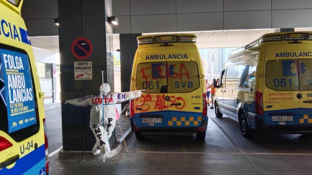 Huelga de ambulancias en Galicia.