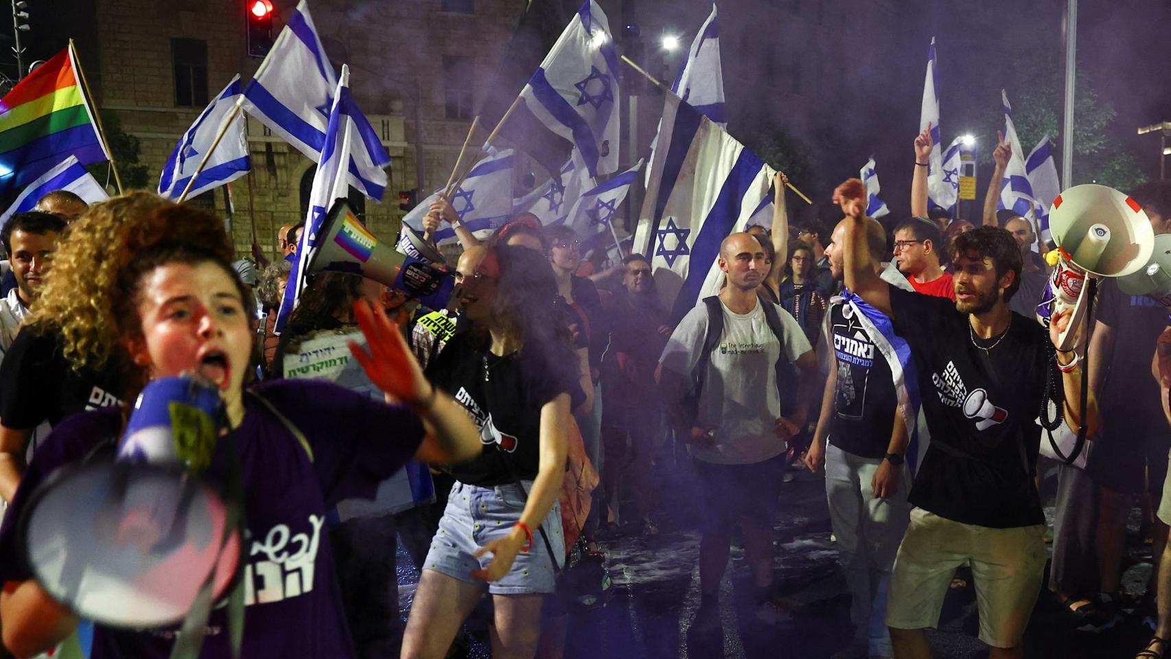 Una manifestación tras la dimisión del jefe de la policía de Tel Aviv, el 6 de julio.
