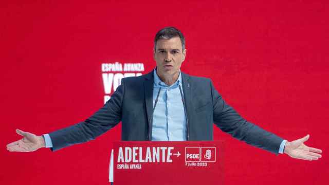 El presidente del Gobierno, Pedro Sánchez, este viernes en la presentación del programa del PSOE.