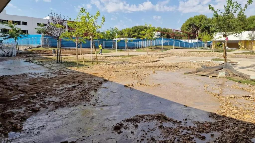 Colegio afectado por las lluvias del pasado jueves.