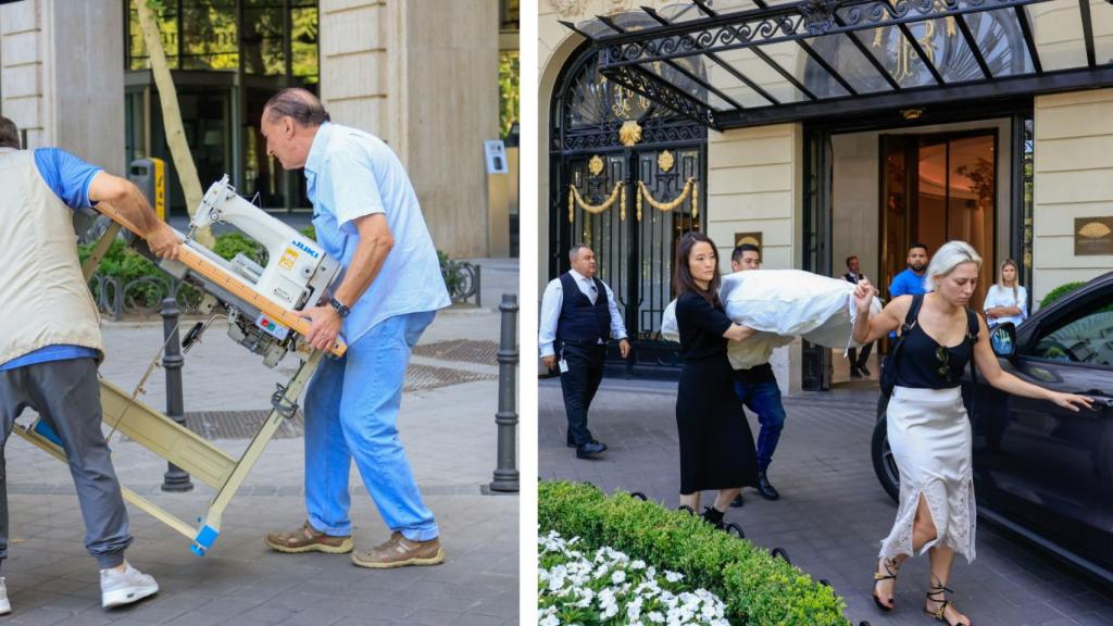 El traje de novia de Tamara sale del hotel Ritz.