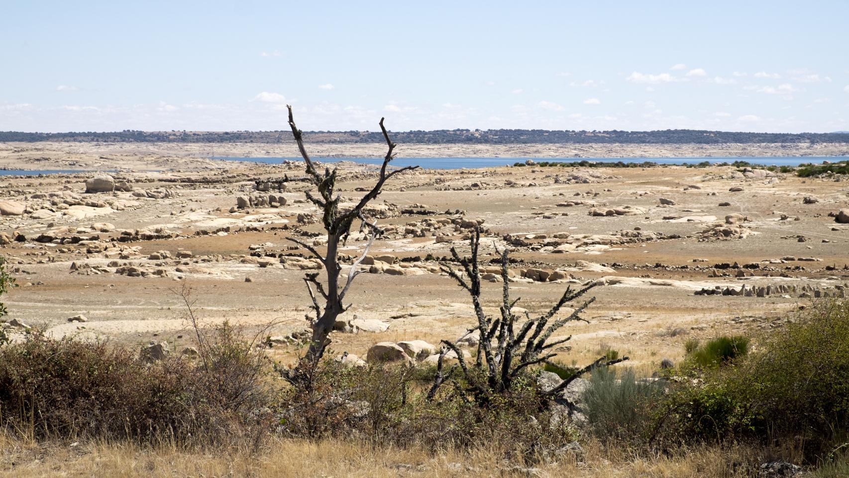 El embalse de la Almendra afectado por la sequía
