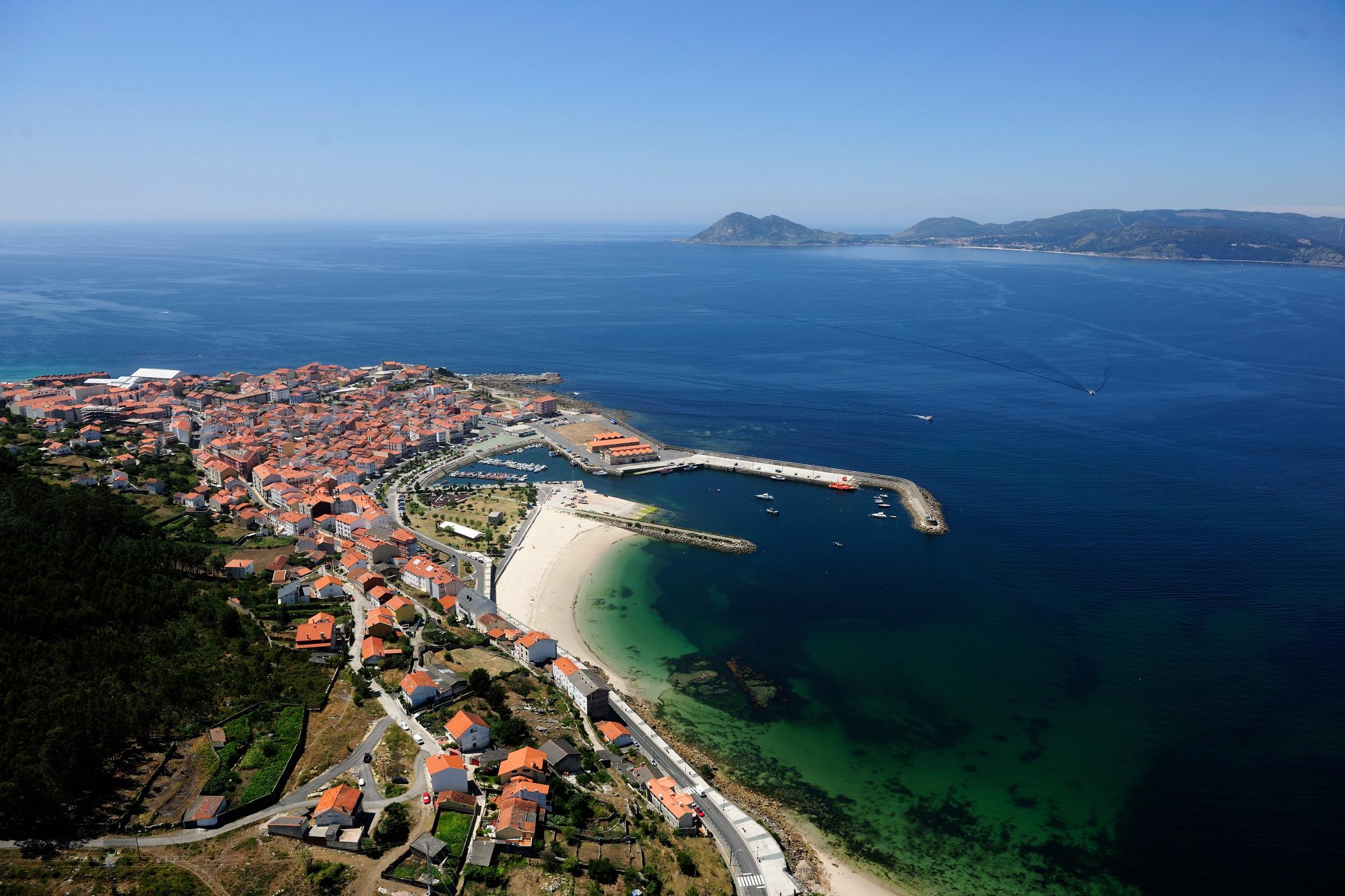 Vista aérea de Porto do Son. Foto. Un topónimo marcado por el mar y la tierra