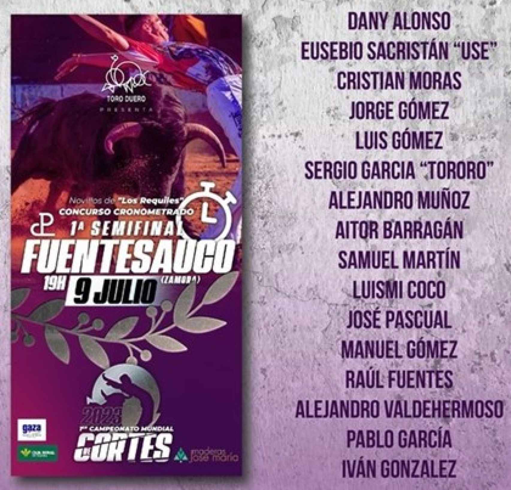 Cartel anunciador de la primera semifinal en Fuentesauco