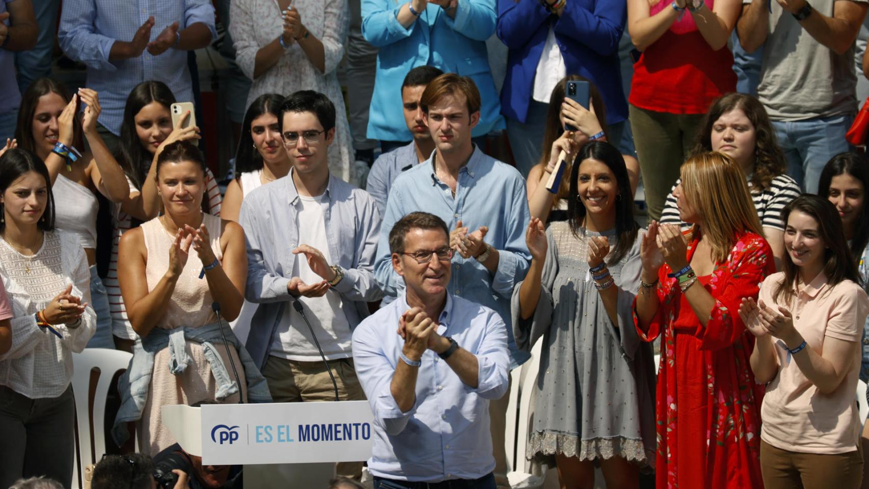 Alberto Núñez Feijóo, durante el acto del Partido Popular