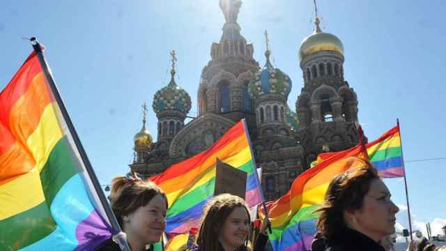 Marcha LGTBI en Moscú.