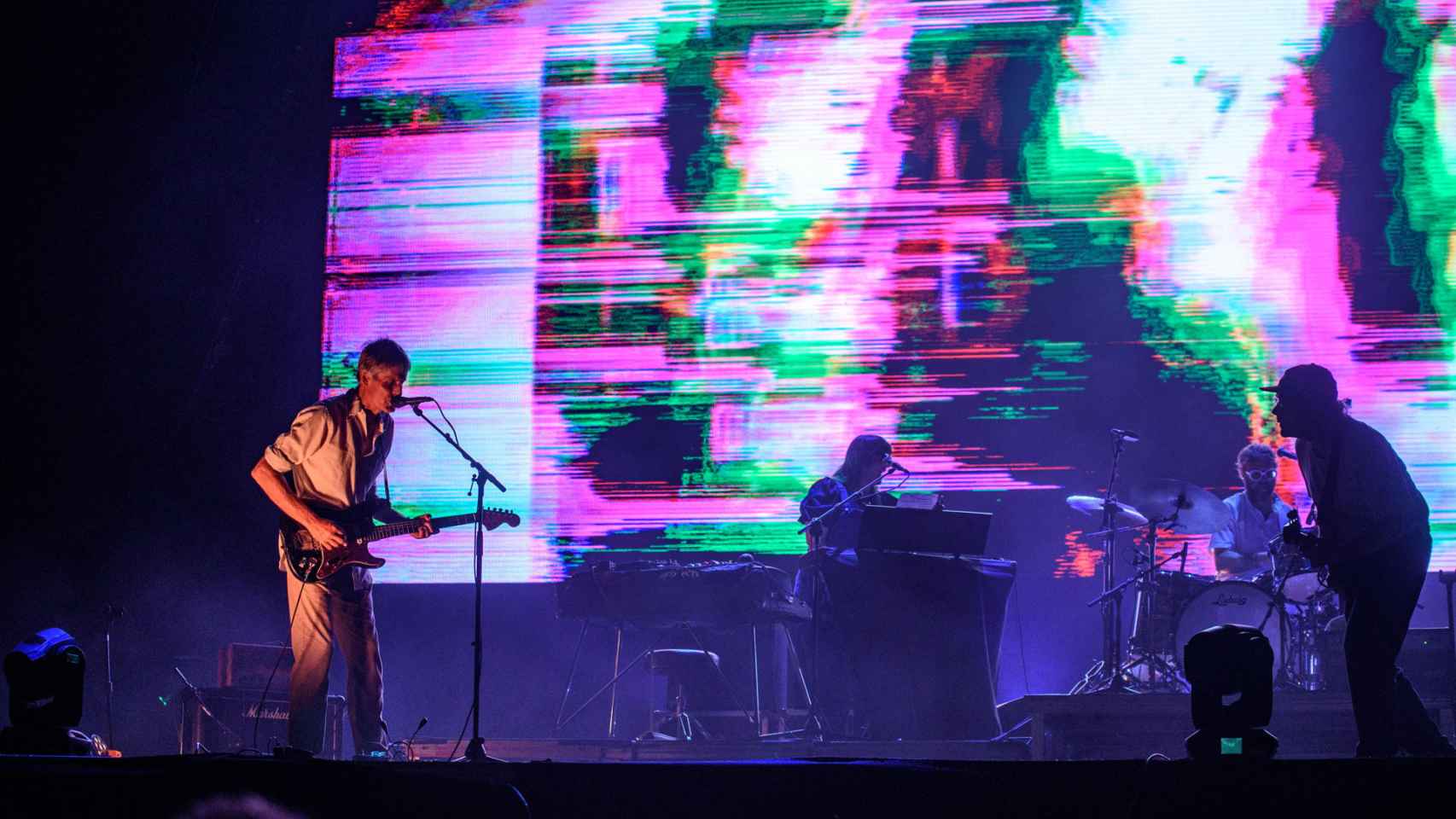 Los integrantes de la banda estadounidense Pavement durante su actuación hoy viernes en la segunda jornada del festival BBK Live 2023 que se celebra en Bilbao/ Foto: EFE/Javier Zorrilla