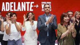 Pedro Sánchez, durante un acto electoral del PSOE.