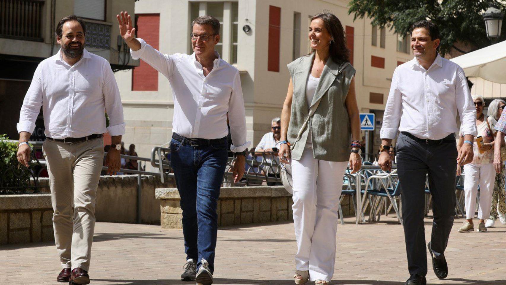 Paco Núñez, Alberto Núñez Feijóo, Carmen Fúnez y Miguel Ángel Valverde