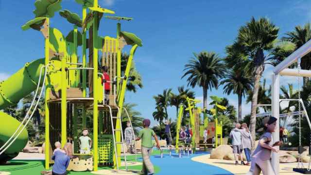 Recreación de cómo quedará una de las zonas de juegos infantiles del parque de El Palmeral.