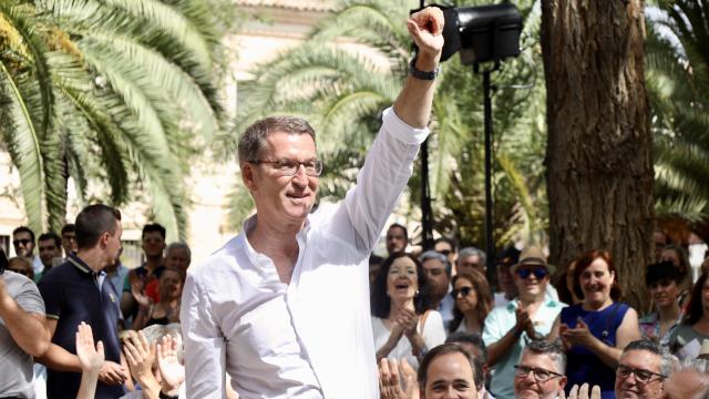 Alberto Núñez Feijóo, este martes en un mitin del PP en Ciudad Real.