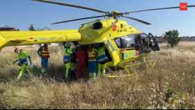 El helicóptero que trasladó al paciente al hospital 12 de Octubre.