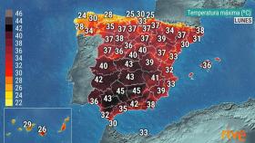 Mapa de temperaturas en España esta semana.