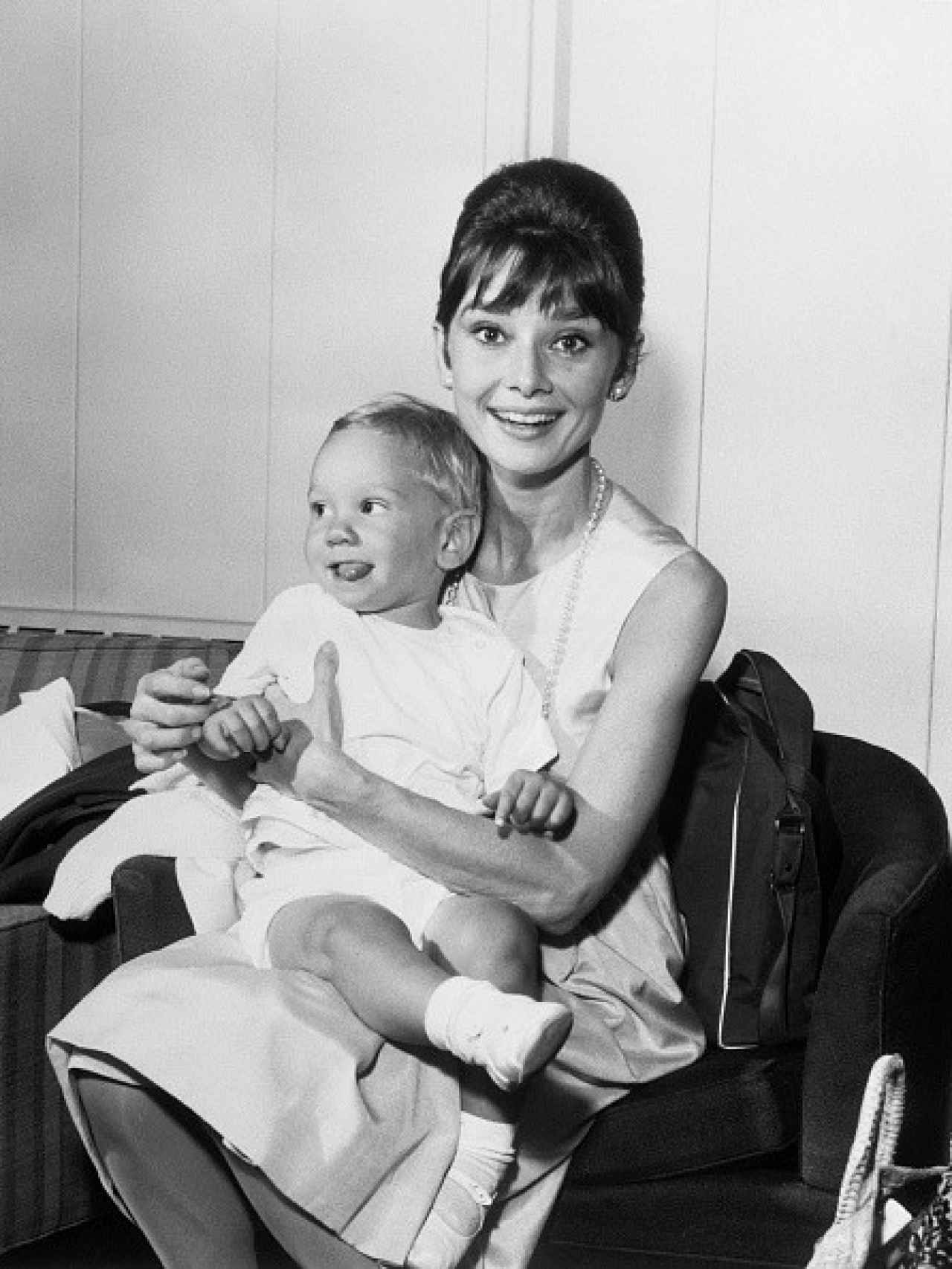 Audrey con su hijo Sean Ferrer.