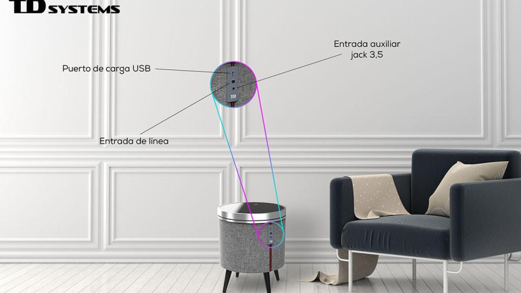 TD Systems tiene la mesa en la que escucharás tu música favorita y cargar tu móvil