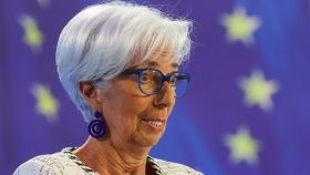 La presidenta del BCE, Christine Lagarde, en la rueda de prensa posterior a al reunión que la institución mantuvo en junio.