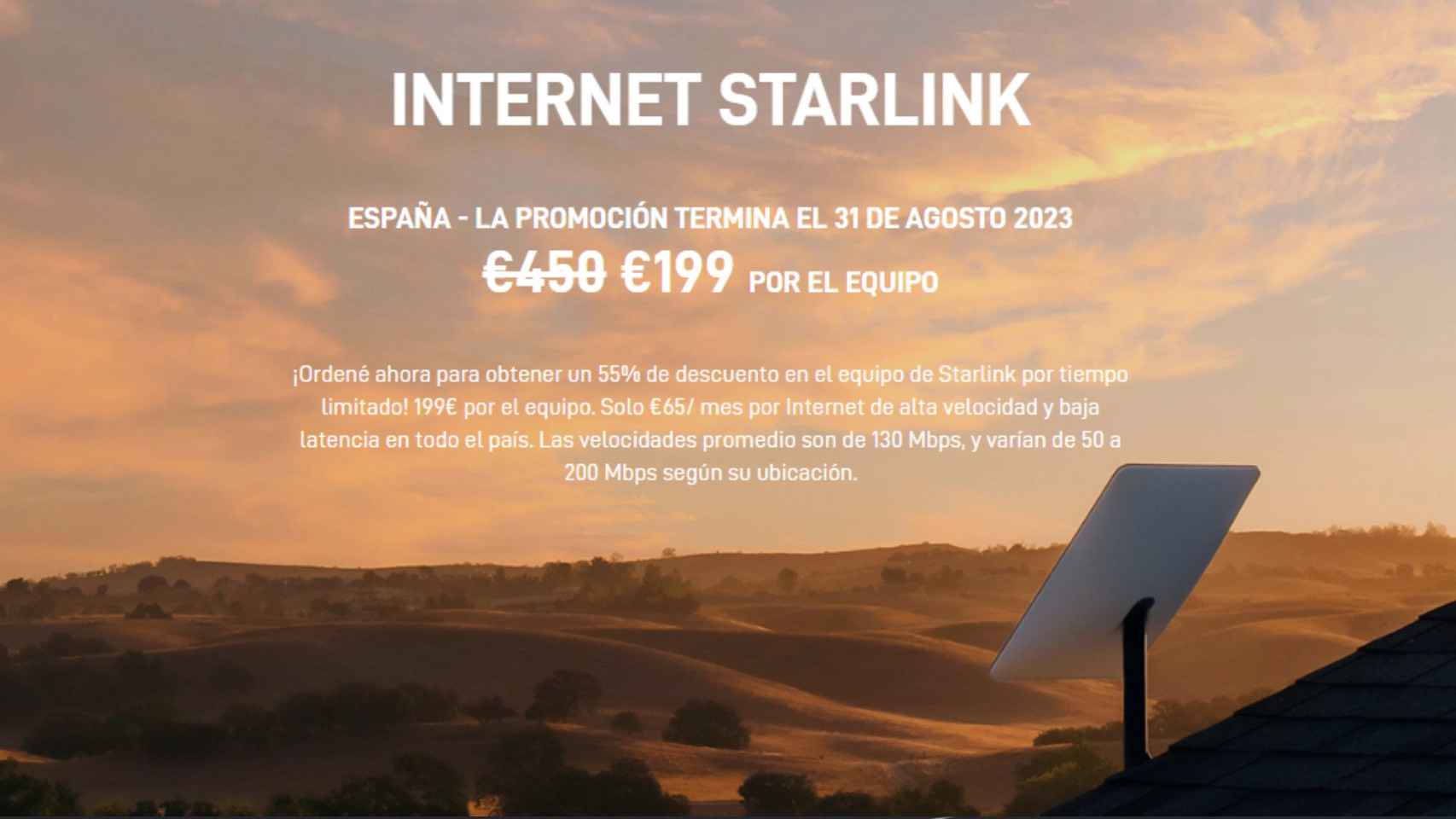 La oferta de Starlink en España.