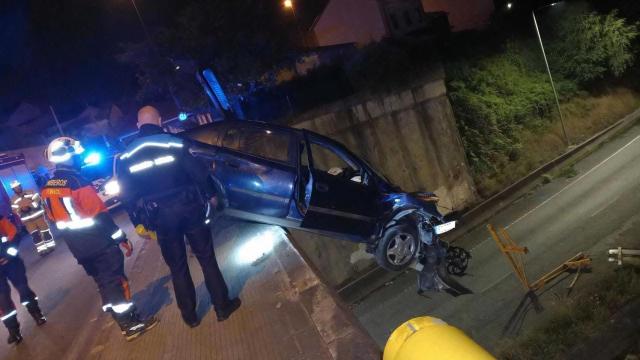 El coche siniestrado en Ferrol