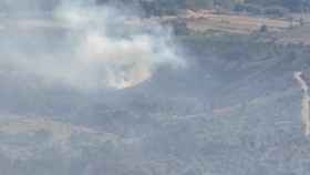 Imagen del incendio en Serradilla del Llano, este viernes.