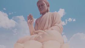 Proyección 3D del Gran Buda en Cáceres