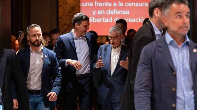El presidente del Gobierno, Pedro Sánchez, durante el acto Contra una convivencia Censurada este viernes en Madrid.