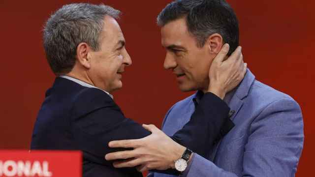 José Luis Rodríguez Zapatero y Pedro Sánchez, en un acto del PSOE.