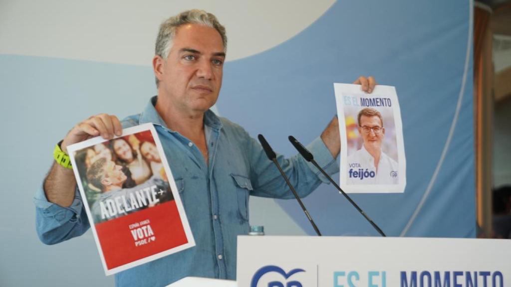 Elías Bendodo en un mitin de campaña.