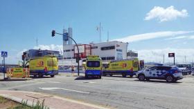 Ambulancias en el entorno del Club Náutico de A Coruña