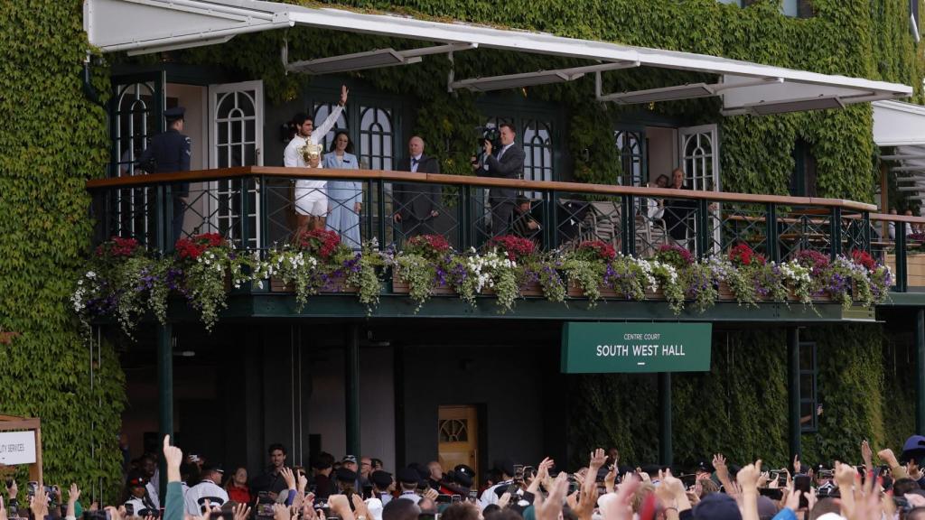 Carlos Alcaraz, en el balcón de Wimbledon