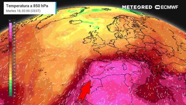 El punto álgido de la tercera ola de calor del verano 2023 llegaría el martes. Meteored.