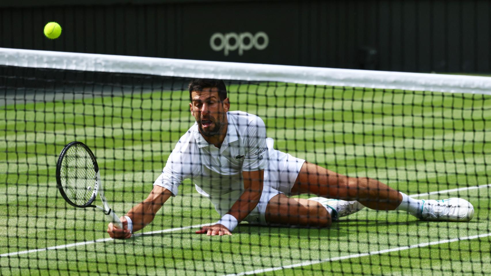 Novak Djokovic, en la final de Wimbledon 2023