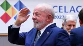 El presidente de Brasil, Luiz Inácio Lula da Silva, a su llegada a la cumbre UE-Celac