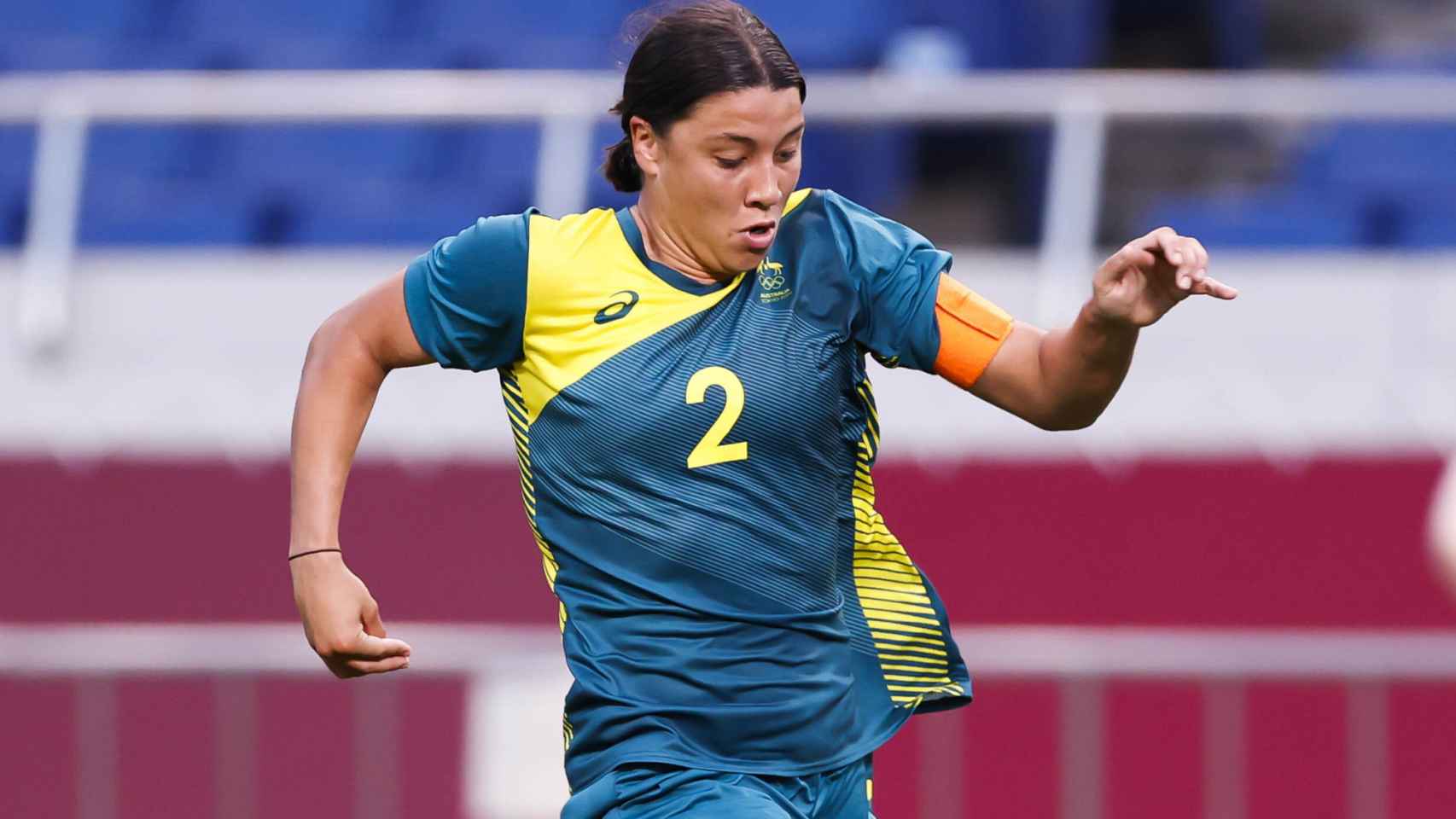 Sam Kerr, en un partido de la selección de Australia de fútbol femenino en los JJOO de Tokio 2020