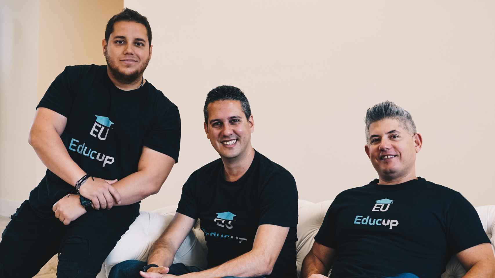 Los fundadores de EducUp: Carlos Raul, Yusnier Viera y Yamel Barroso.