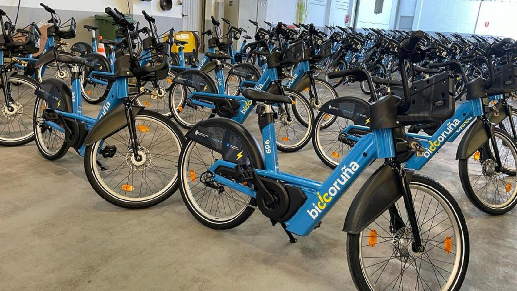 Bicicletas eléctricas del servicio de Bicicoruña.