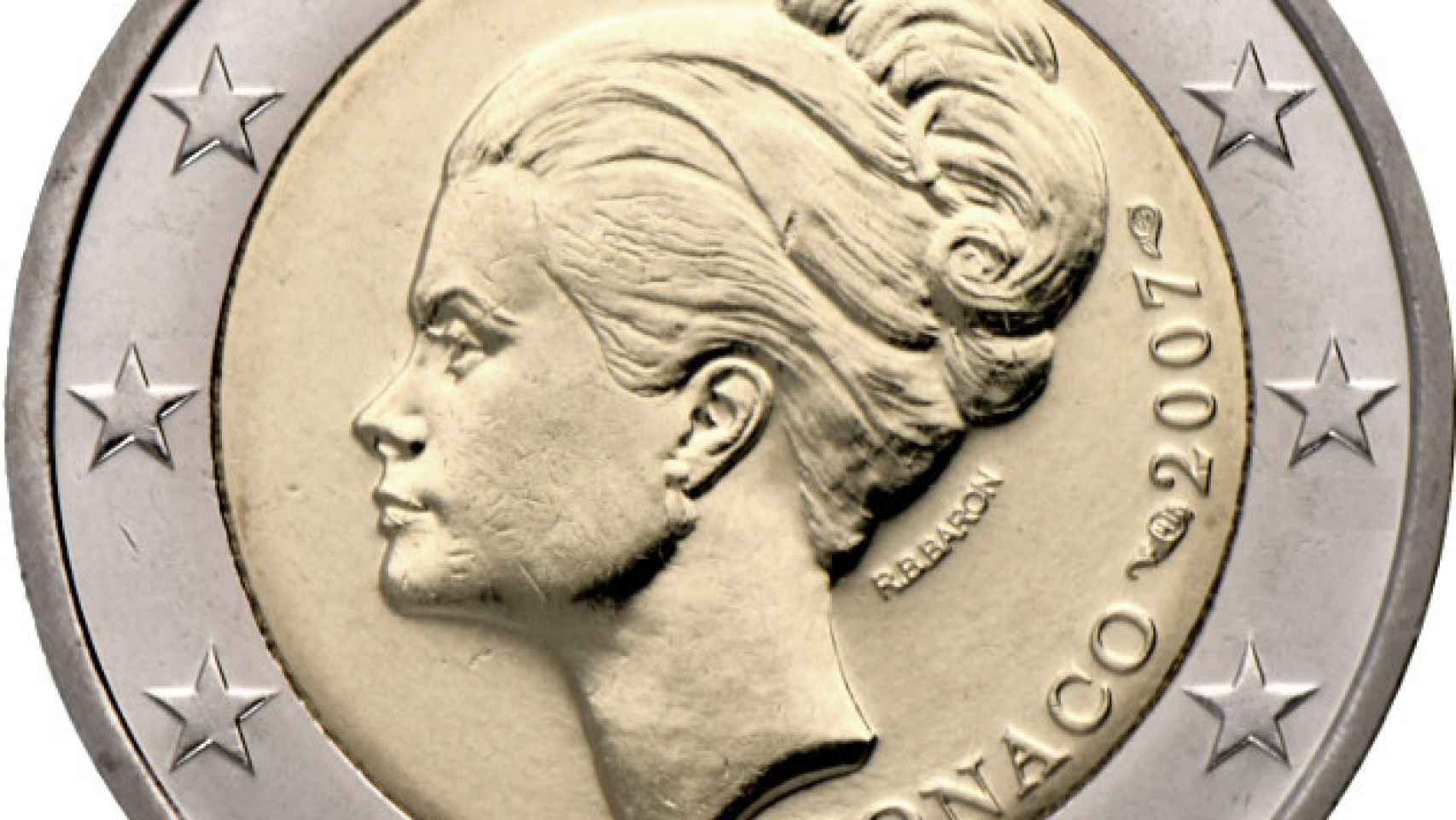 Moneda de 2 euros con la imagen de Grace Kelly.