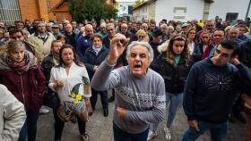 Concentración el pasado mes de octubre de 2022 de ganaderos de las comarcas afectadas por la vacunación de lengua azul, ante la unidad veterinaria de Ciudad Rodrigo