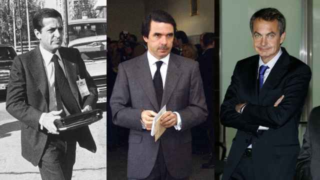Los presidentes del Gobierno Adolfo Suárez, José María Aznar y José Luis Rodríguez Zapatero.